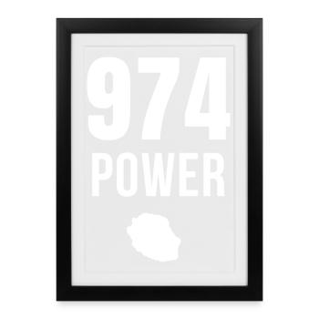 974 Power Réunion - Affiche encadrée (27 × 37 cm) - noir - Devant