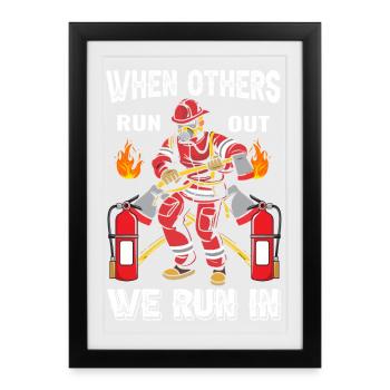 Fire brigade - Framed poster (27 × 37 cm) - black - Front