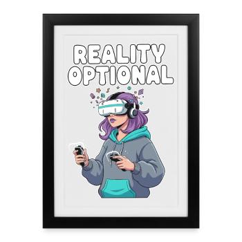 Reality Optional VR Gamer - Framed poster (27 × 37 cm) - black - Front