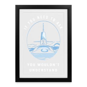 4 juillet Sous-marin Marine USA Vétéran sous-marin - Affiche encadrée (27 × 37 cm) - noir - Devant