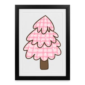 Pink Christmas Tree – Sweet Check Christmas - Framed poster (27 × 37 cm) - black - Front