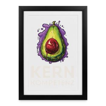 Avocado core competence humor - Framed poster (27 × 37 cm) - black - Front