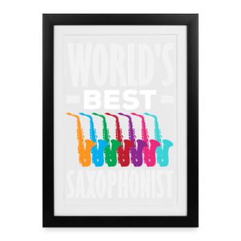 Saxophone - Framed poster (27 × 37 cm) - black - Front