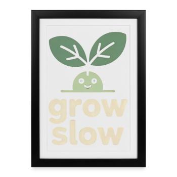 Poussez lentement – Germes de plante - Affiche encadrée (27 × 37 cm) - noir - Devant