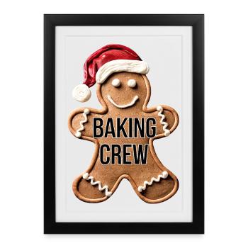 Baking Crew Gingerbread Man Christmas Baking - Framed poster (27 × 37 cm) - black - Front