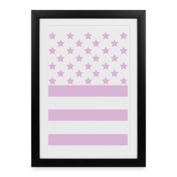 Pink Flag – Stars & Stripes Design - Framed poster (27 × 37 cm) - black - Front