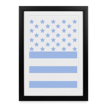 Light Blue Flag – Stars & Stripes Design - Framed poster (27 × 37 cm) - black - Front