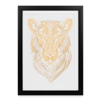 Trait - Tigre - Affiche encadrée (27 × 37 cm) - noir - Devant