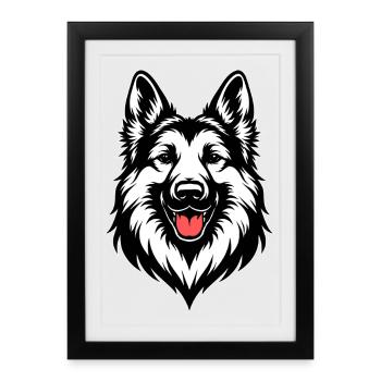 German Shepherd Design - Framed poster (27 × 37 cm) - black - Front