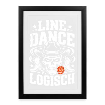 Crâne logique de la danse en ligne - Affiche encadrée (27 × 37 cm) - noir - Devant