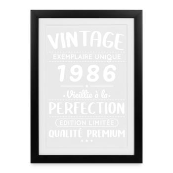 1986 – Vintage – Aged to perfection - Framed poster (27 × 37 cm) - black - Front