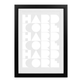 Hardcore Grid Typography - Framed poster (27 × 37 cm) - black - Front