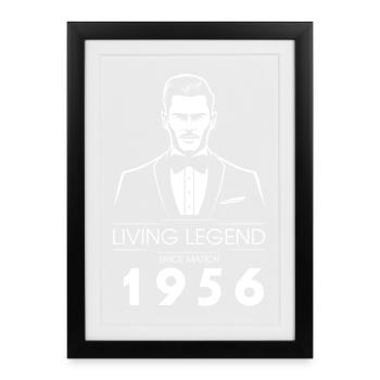 70e anniversaire Living Legend (GENT) depuis 03/1956 - Affiche encadrée (27 × 37 cm) - noir - Devant