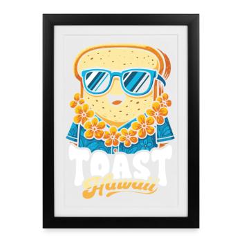 Toast Hawaii with sunglasses - Framed poster (27 × 37 cm) - black - Front