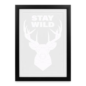 Restez sauvage - Affiche encadrée (27 × 37 cm) - noir - Devant