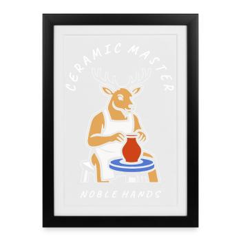 Ceramic Master Deer — Noble Hands - Framed poster (27 × 37 cm) - black - Front