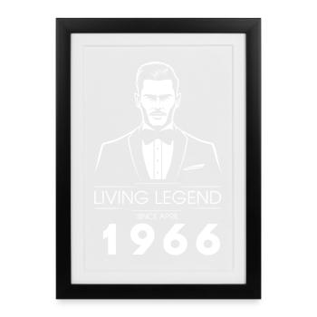 60e anniversaire Living Legend (GENT) depuis 04/1966 - Affiche encadrée (27 × 37 cm) - noir - Devant