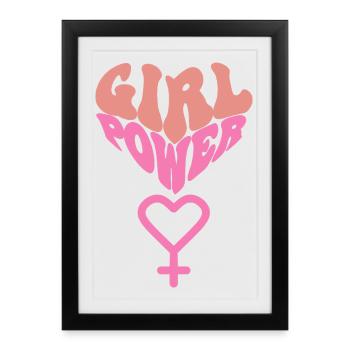 GIRL POWER – CŒUR DE FORCE ! ♀ SŒURS FILLES - Affiche encadrée (27 × 37 cm) - noir - Devant