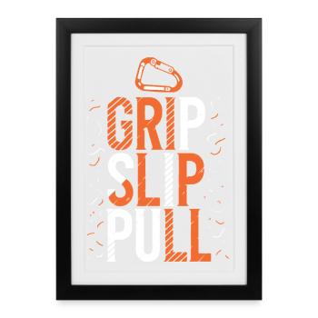 Grip Slip Sweater Climbing - Framed poster (27 × 37 cm) - black - Front