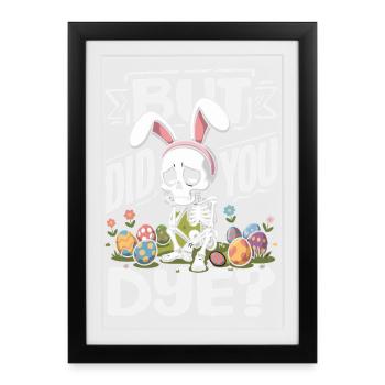 Joyeuse Pâques, douce chasse aux œufs du lapin, œufs de Pâques - Affiche encadrée (27 × 37 cm) - noir - Devant