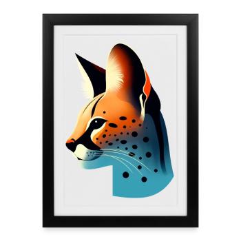 serval - Affiche encadrée (27 × 37 cm) - noir - Devant