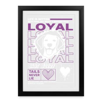 Loyal Dog Best Buddy Typography - Framed poster (27 × 37 cm) - black - Front