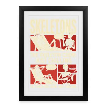 Équipe Skeleton Chill Chill - Affiche encadrée (27 × 37 cm) - noir - Devant