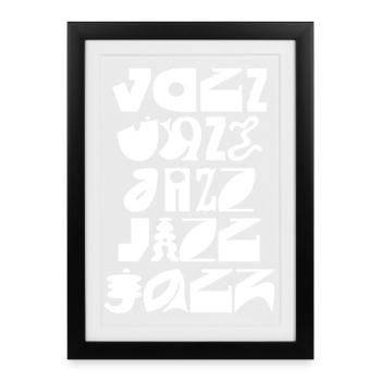 Explosion de la typographie jazz - Affiche encadrée (27 × 37 cm) - noir - Devant
