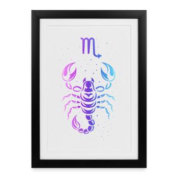 Zodiaque gradient du Scorpion - Affiche encadrée (27 × 37 cm) - noir - Devant