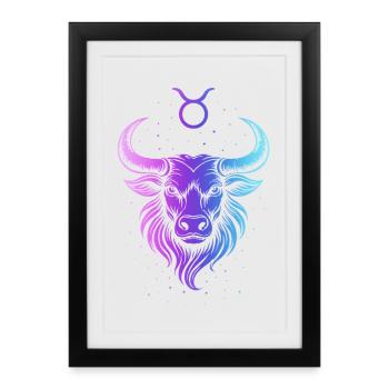 Gradient Cosmique de Taureau - Affiche encadrée (27 × 37 cm) - noir - Devant