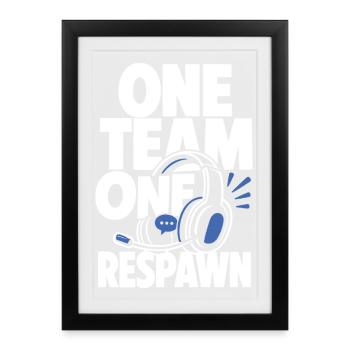 One Team One Respawn Gaming Headset - Framed poster (27 × 37 cm) - black - Front