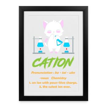 Professeur de chimie Chimie chimiste - Affiche encadrée (27 × 37 cm) - noir - Devant