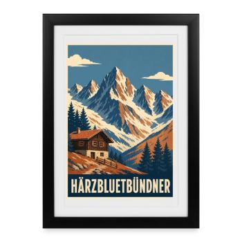 Bündner - Gerahmtes Poster (27 × 37 cm) - Schwarz - Vorne