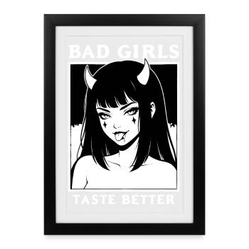 Bad Girl with Horns – Tasteful - Framed poster (27 × 37 cm) - black - Front