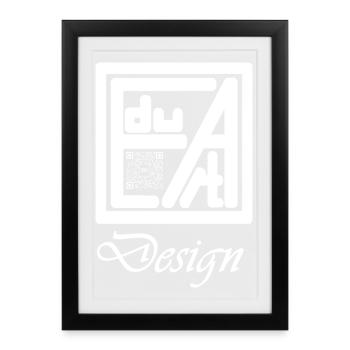 EduArt Design Logo weiß brand, merch - Gerahmtes Poster (27 × 37 cm) - Schwarz - Vorne