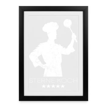 Koch Sternekoch Berufe - Gerahmtes Poster (27 × 37 cm) - Schwarz - Vorne