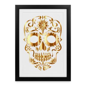 crâne - Affiche encadrée (27 × 37 cm) - noir - Devant