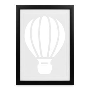 Une montgolfière - Affiche encadrée (27 × 37 cm) - noir - Devant