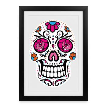 Sugar Skull Day Of The Dead Skull - Framed poster (27 × 37 cm) - black - Front