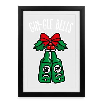 Les cloches du Gin-Gle sonnent au hasard - Affiche encadrée (27 × 37 cm) - noir - Devant