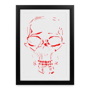 crâne - Affiche encadrée (27 × 37 cm) - noir - Devant