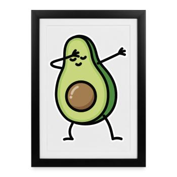Avocado dab dabbing - Framed poster (27 × 37 cm) - black - Front
