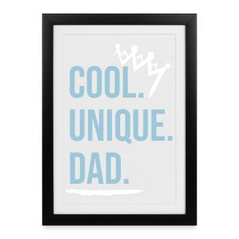 Papa cool - Affiche encadrée (27 × 37 cm) - noir - Devant