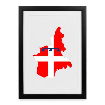 Piémont Italie - Affiche encadrée (27 × 37 cm) - noir - Devant