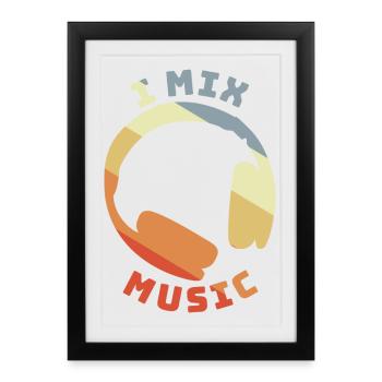 Citation DJ - Affiche encadrée (27 × 37 cm) - noir - Devant