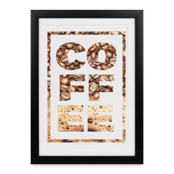 Café Disant Buveur de café Grains de café Caféine - Affiche encadrée (27 × 37 cm) - noir - Devant