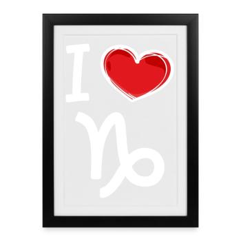Horoscope Marées Capricorne Déclaration du cœur - Affiche encadrée (27 × 37 cm) - noir - Devant