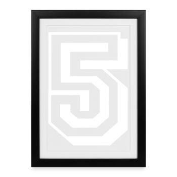 5 Five Number Birthday White - Framed poster (27 × 37 cm) - black - Front