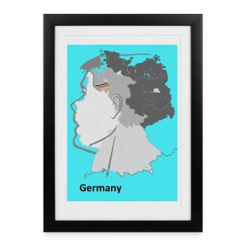Germany Gradient Map - Framed poster (27 × 37 cm) - black - Front