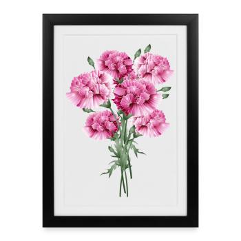 fascinating pink bouquet of carnations - Framed poster (27 × 37 cm) - black - Front